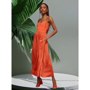 (75% OFF) NWT - La Ligne Tracy Dress IN TANGERINE ORANGE Women's Dress Size: M